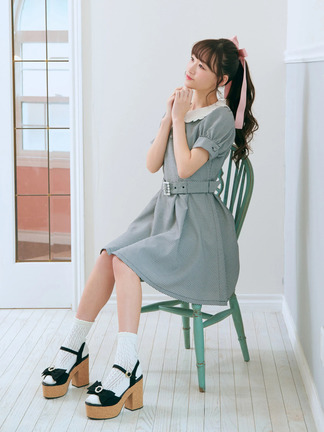 Ank Rouge パールバックルベルトワンピース ピンク Ank Rouge（アンクルージュ）の「パールバックルベルト