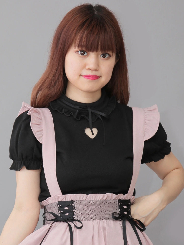 Ank Rouge ‪‪❤︎‬ ハートくり抜きトップス ブラック レース切り替えハートくりぬきTOPS - Ank Rouge(アンクルージュ