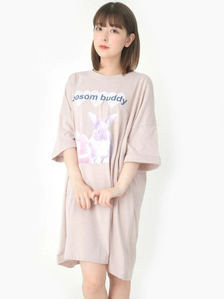 らびっとページ ラビットプリントBigTe - Ank Rouge(アンクルージュ)のTシャツ
