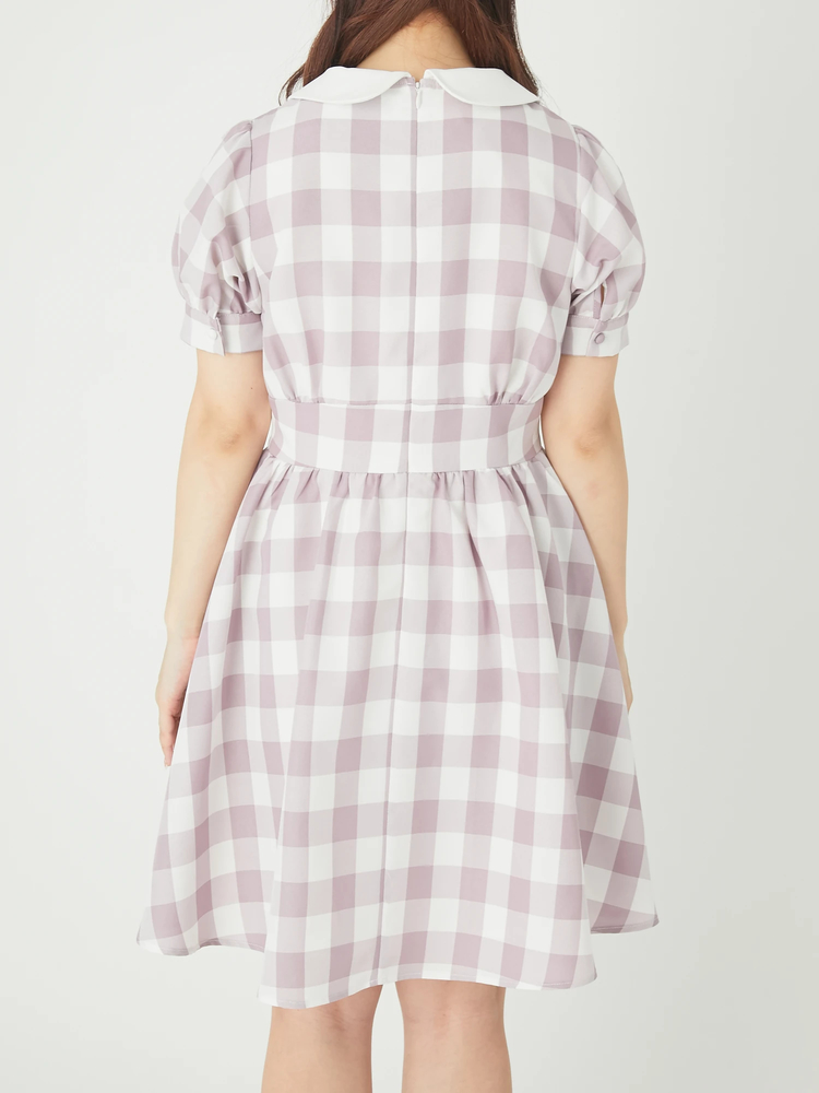 イデアルーチェ⭐︎パフワンピース LILA n' citta】ダイヤネックチェック柄ワンピース – LILA