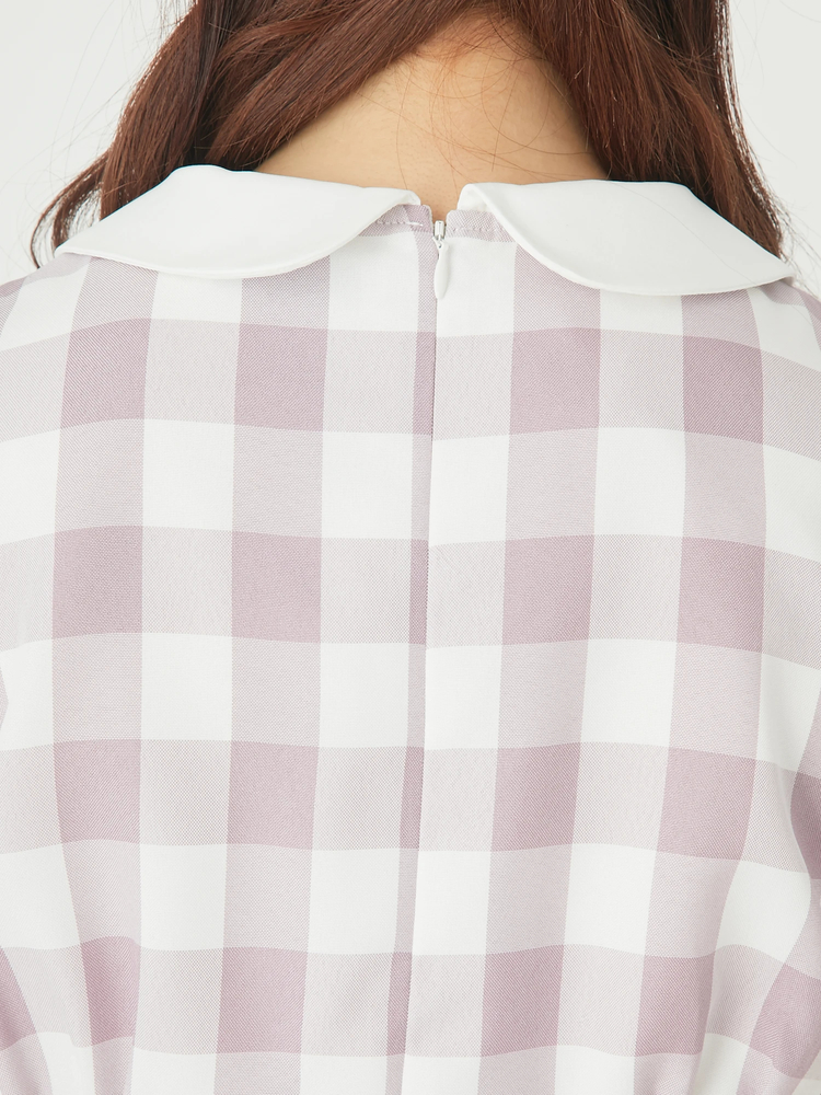 ブロックチェックパフワンピース - Ank Rouge(アンクルージュ)の