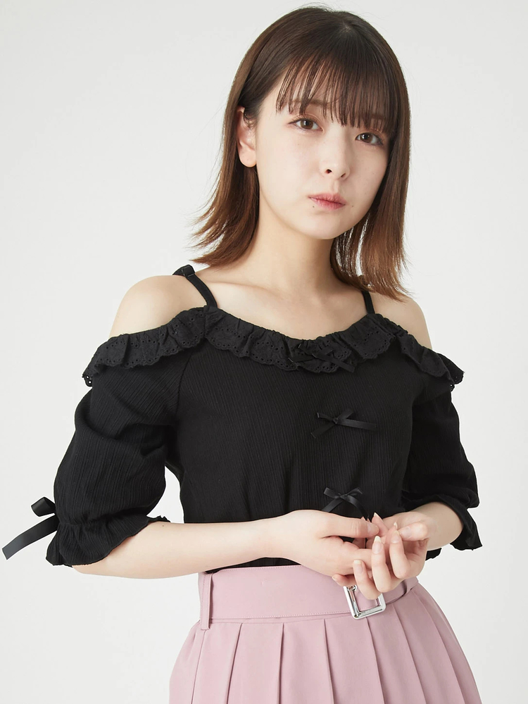 ロク roku アンスクリア別注 テレコアンサンブル ハートあきテレコTOPS - Ank Rouge(アンクルージュ)のTシャツ