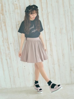BACKリボンプリーツミニスカート