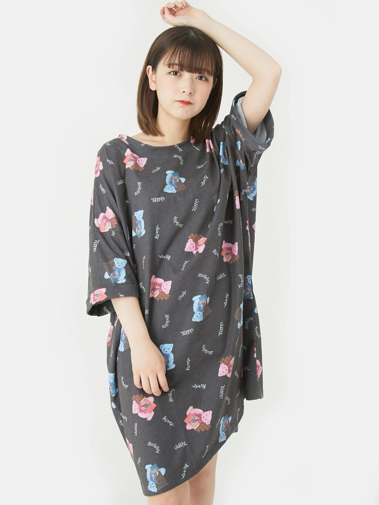 チョコレートベア総柄BigTシャツ - Ank Rouge(アンクルージュ)の