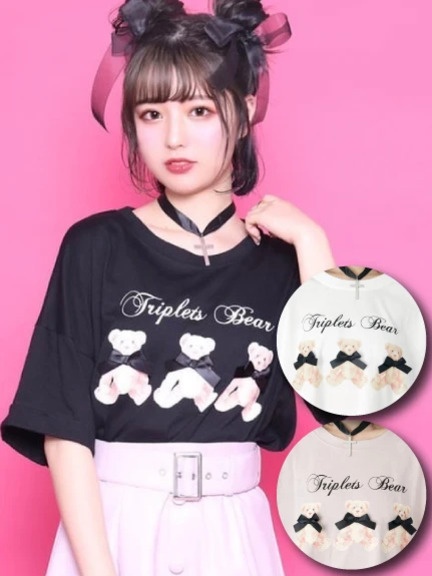 チョーカー付きテディベアゆるTe(ホワイト)