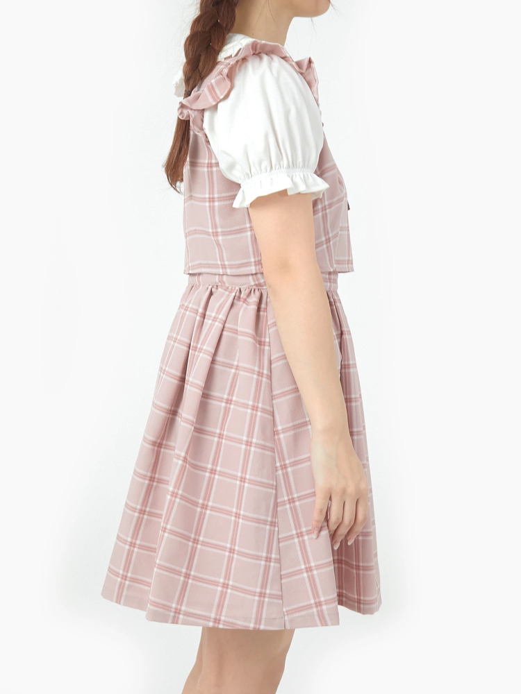 イデアルーチェ⭐︎パフワンピース チェック柄ハイウエストパフOP - Ank Rouge(アンクルージュ)の