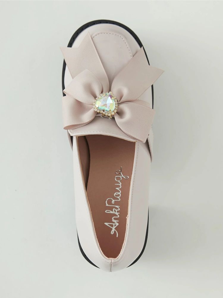 ビジューリボン厚底シューズ - Ank Rouge(アンクルージュ)のパンプス