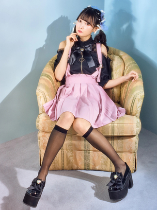 Ank Rouge ビジューリボンシューズ 厚底 ローファー M ハートビジューリボン厚底シューズ - Ank Rouge(アンクルージュ