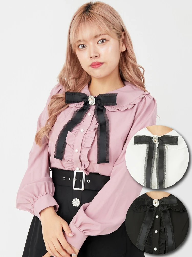 Ank Rouge アンクルージュ　ビジューリボンショートダッフルコート　ピンク ビジューリボンショートダッフルコート - Ank Rouge(アン