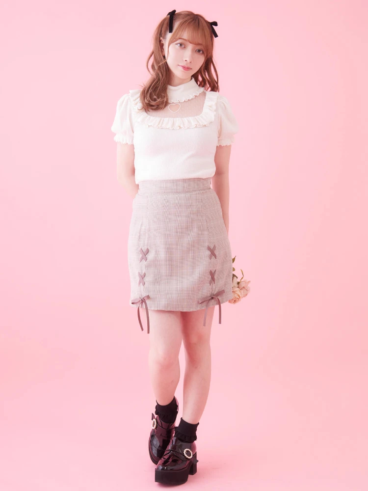 チェック柄スピンドル台形SK - Ank Rouge(アンクルージュ)のスカート