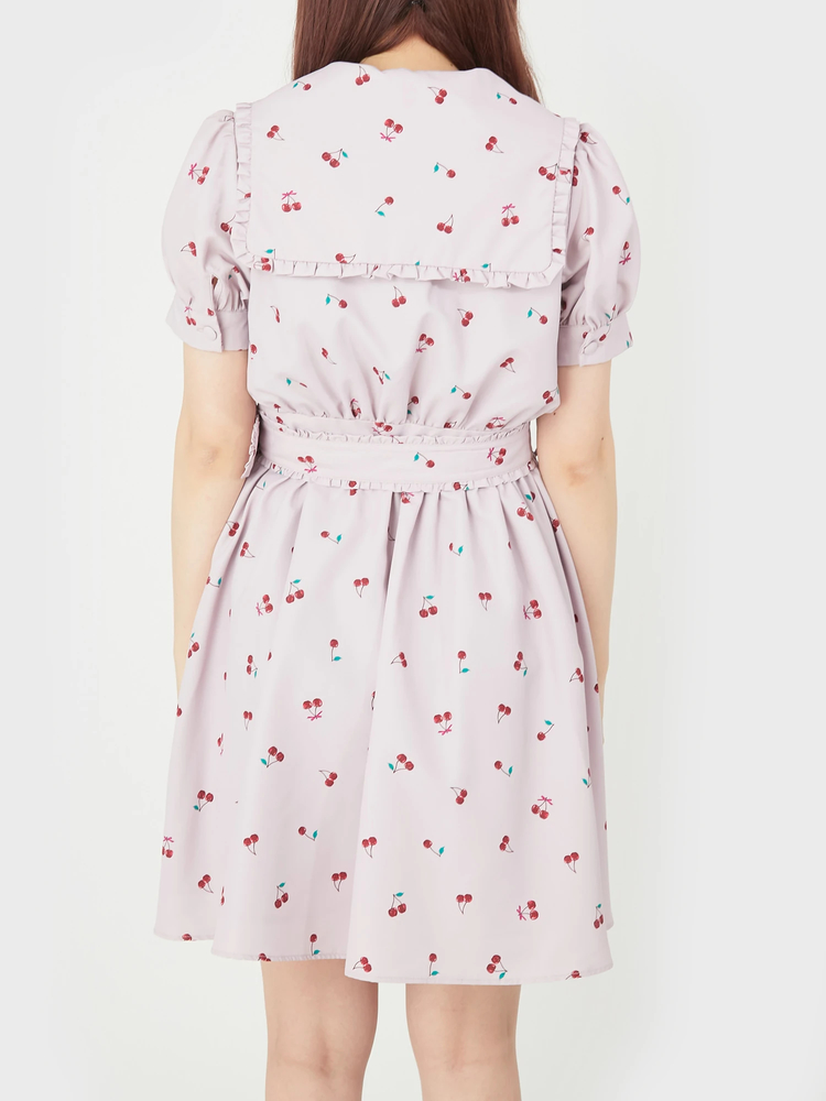 CHERRY SAILOR DRESS チェリーセーラードレス レンタルドレス】レース セーラーカラードレス｜ブルー - ゲスト