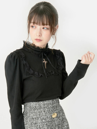 クロスくり抜きTOPS - Ank Rouge(アンクルージュ)のTシャツ