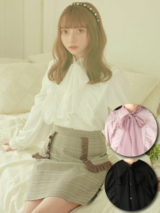 チュールリボンタイフリルブラウス - Ank Rouge(アンクルージュ)の