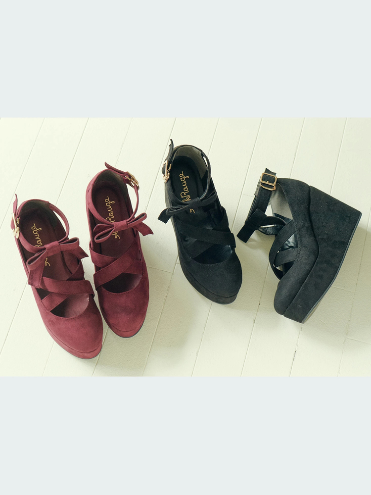 箱付き新品未開封品⭐︎AngelicPretty お散歩リボンシューズ　黒　L クロスリボンシューズ - Ank Rouge(アンクルージュ)のパンプス