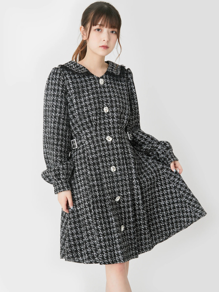 ツイード調ワンピース ビジュー abigail-bk-1.jpg
