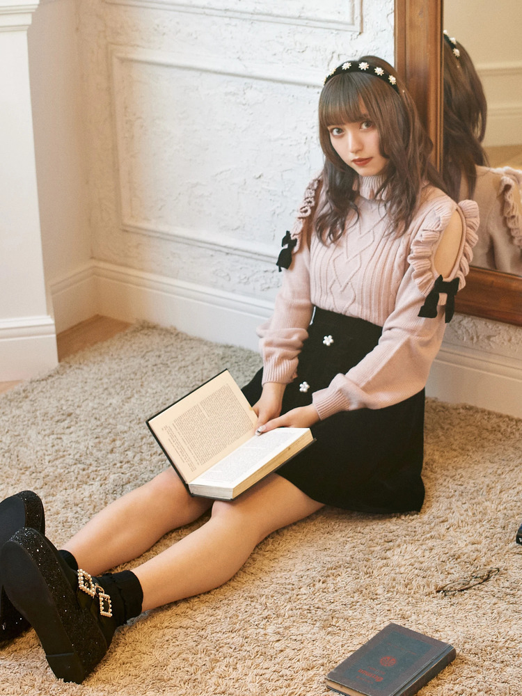 courreges クレージュ アンサンブル 2点セット ニット ピンク L Courreges（ニット/セーター ・ ピンク/桃色系）のフリマ