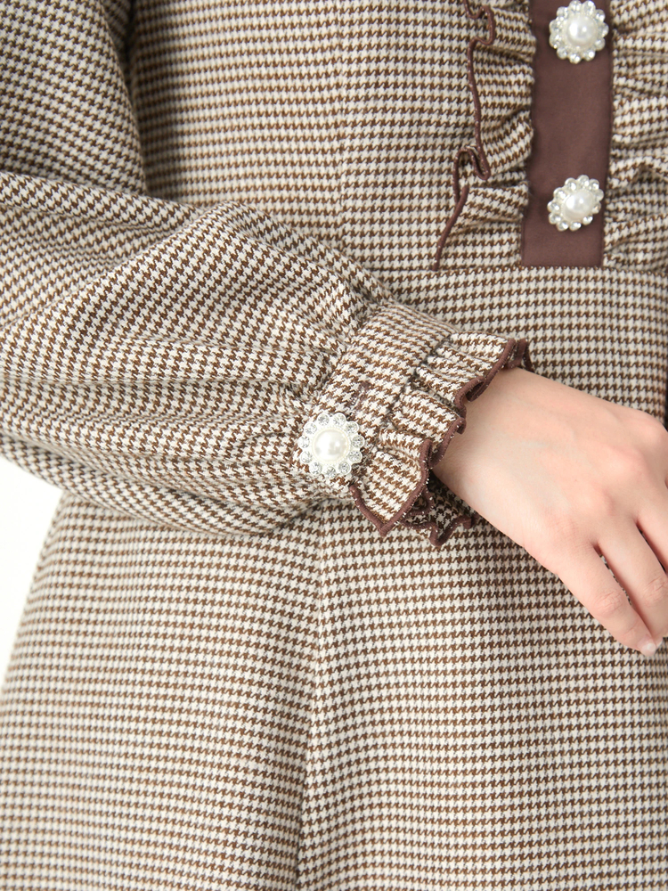 ★REISS Halle 千鳥格子ｘルーシュフレア 上質ワンピ★ ME2340EW22101_29_l.jpg