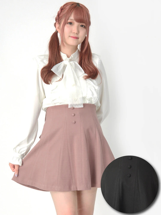 TRALALA 希少 ホワイト シフォン リボン付き フレアスカパン TRALALA 希少 ホワイト シフォン リボン付き フレアスカパン