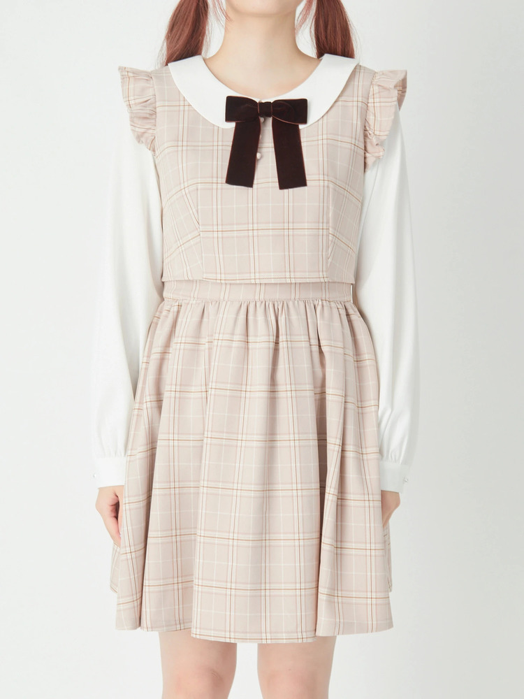 ＆ellery アンドエルシー 即完売　チェック柄フリルワンピース 新品 2025年最新】アンドエルシー ワンピースの人気アイテム - メルカリ