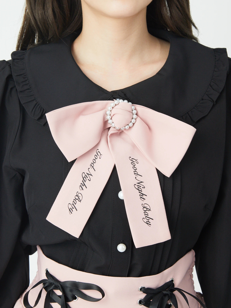 ロゴプリントリボンブラウス - Ank Rouge(アンクルージュ)のシャツ