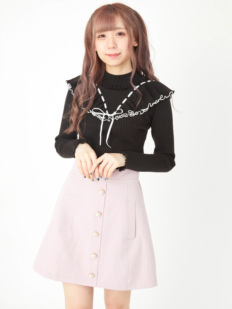 ビジューボタン台形スカート - Ank Rouge(アンクルージュ)のスカート