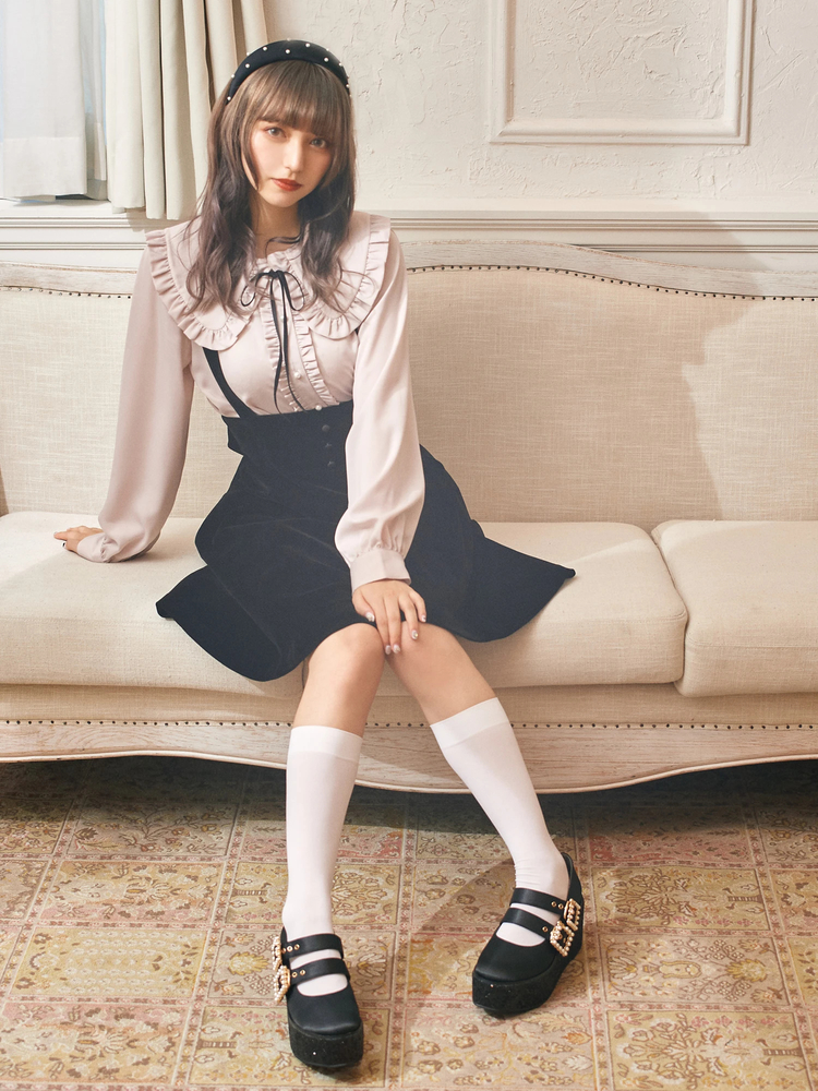 Rene ベロアキュロットスカート ボックスプリーツキュロットスカート(80~130cm)[品番