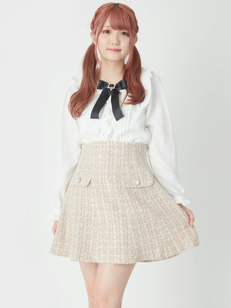 ハイウエストツイードSK - Ank Rouge(アンクルージュ)のスカート