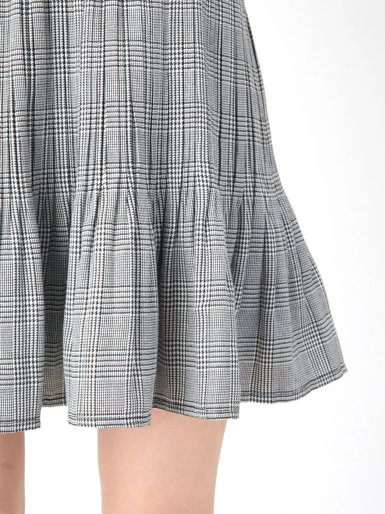 マークアンドロナ　チェック柄　プリーツスカート 40 チェック柄プリーツニットスカート/洗える(ロング・マキシ丈