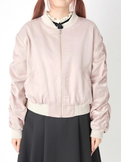 ロゴリボンサテンブルゾン