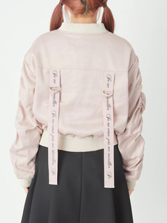 ロゴリボンサテンブルゾン