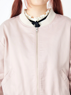 ロゴリボンサテンブルゾン