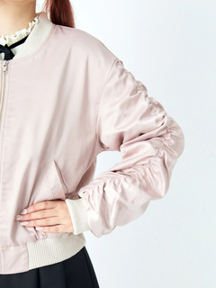 ロゴリボンサテンブルゾン