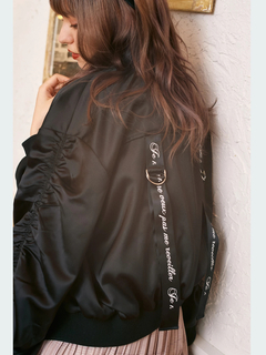 ロゴリボンサテンブルゾン