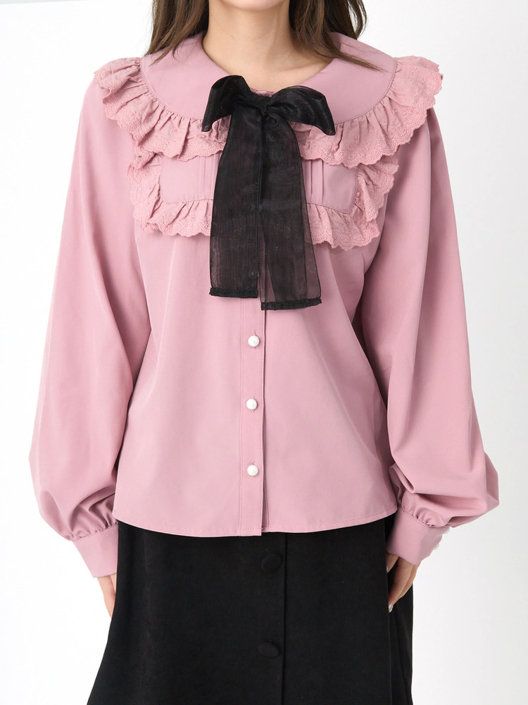 オーガンジーリボンブラウス - Ank Rouge(アンクルージュ)のシャツ オーガンジーリボンブラウス - Ank Rouge(アンクルージュ)のシャツ