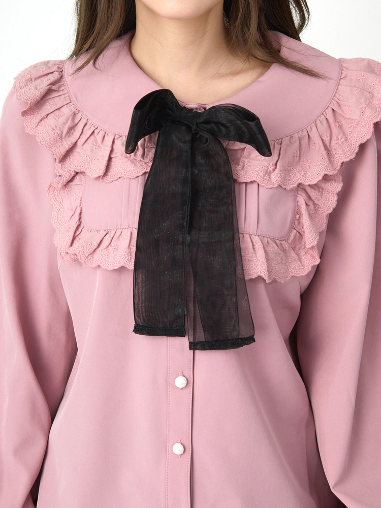 オーガンジーリボンブラウス - Ank Rouge(アンクルージュ)のシャツ