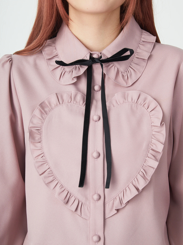 フロントハートデザインブラウス - Ank Rouge(アンクルージュ)のシャツ