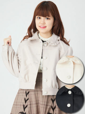 ビジューボタンコンパクトブルゾン - Ank Rouge(アンクルージュ