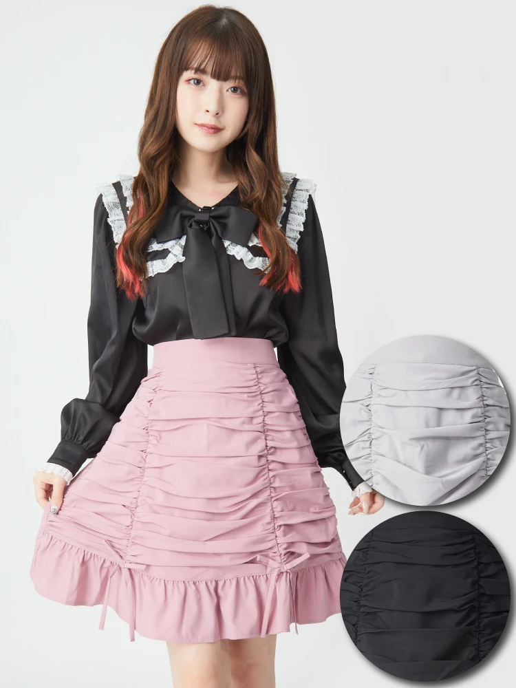 ギャザー台形SK - Ank Rouge(アンクルージュ)のスカート