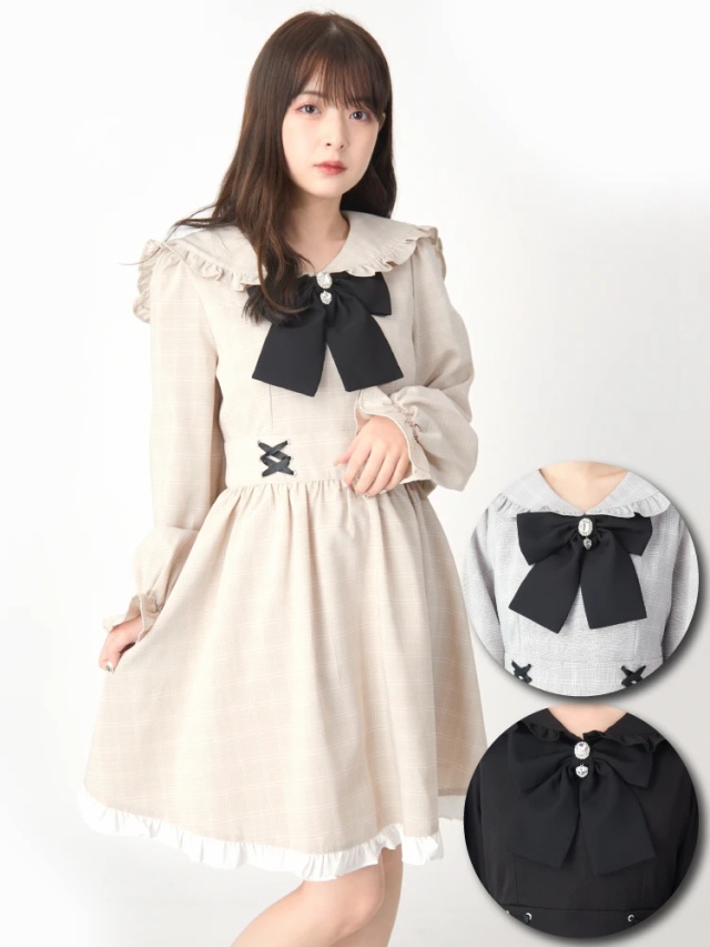 ビジューリボンセーラーワンピース - Ank Rouge(アンクルージュ)の  