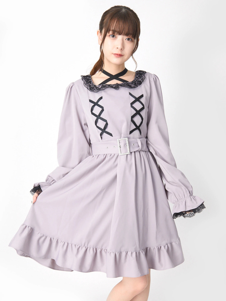CHICWISH★バックリボン総レースワンピース 2色入り☆ CHICWISH☆バックリボン総レースワンピース 2色入り☆ (Chicwish