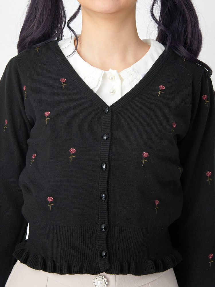 YSL カーディガン ロゴ刺繍 アーガイル コットン ボタン刻印