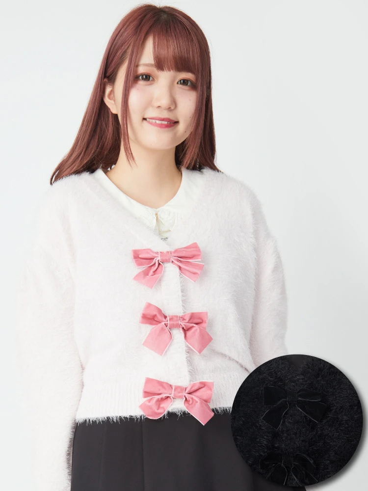 Angelic Pretty リボン付きホワイトカーディガン リボンフェザーカーディガン - Ank Rouge(アンクルージュ)の