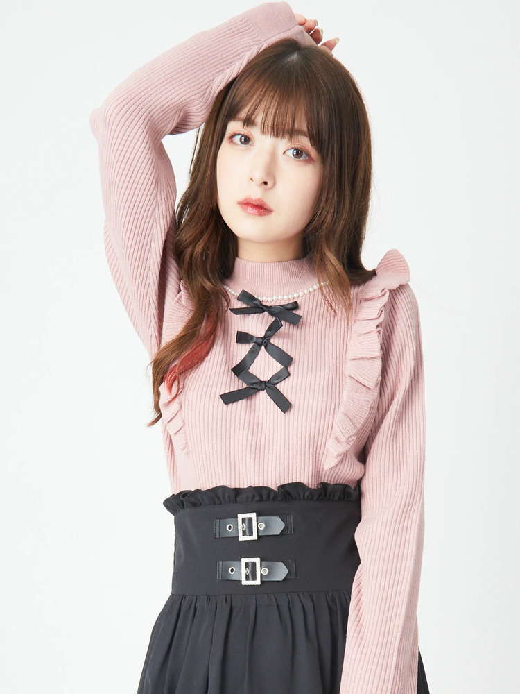 3つリボンプルオーバー - Ank Rouge(アンクルージュ)のニット 3つリボンプルオーバー - Ank Rouge(アンクルージュ)のニット