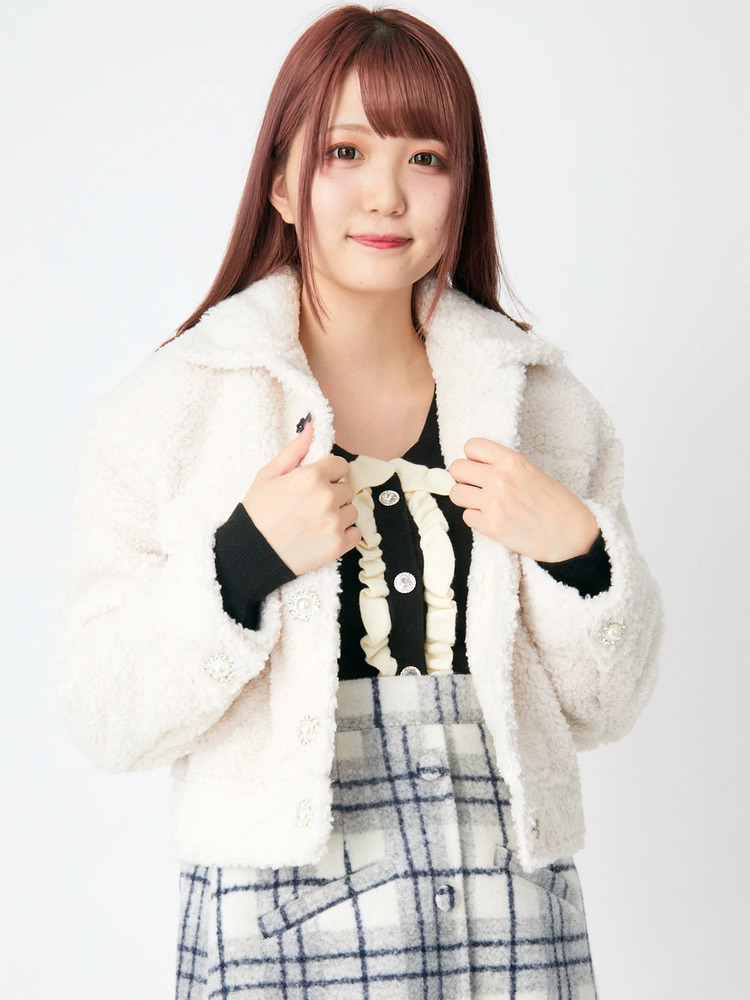 ビジューボタンボアジャケット - Ank Rouge(アンクルージュ)の