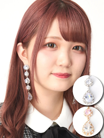 クリスタルビジューロングピアス(クリスタル)