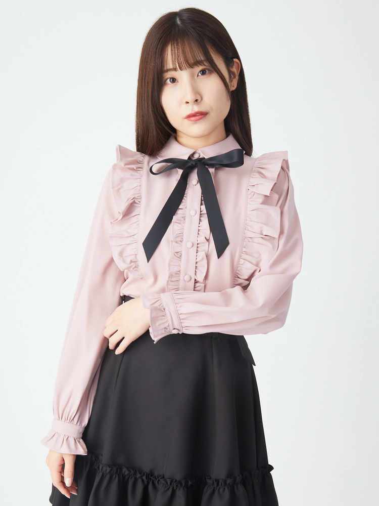 リボンタイフリルブラウス - Ank Rouge(アンクルージュ)のシャツ