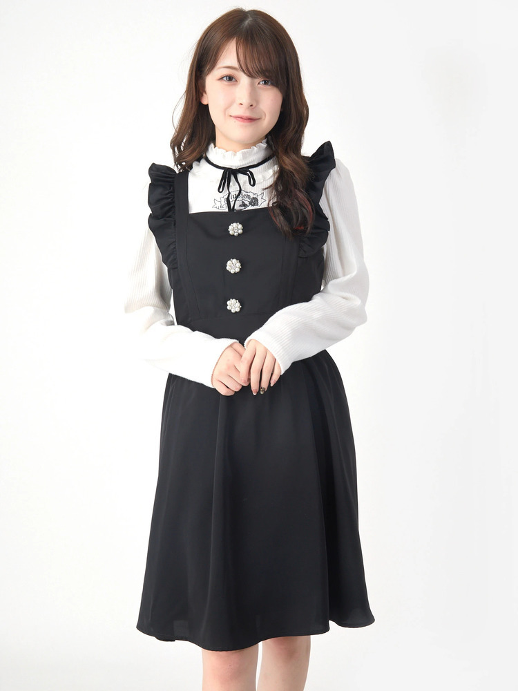 ank rouge ぴあの スカート ジャンスカ jsk ビジューリボンJSK - Ank Rouge(アンクルージュ)のワンピース