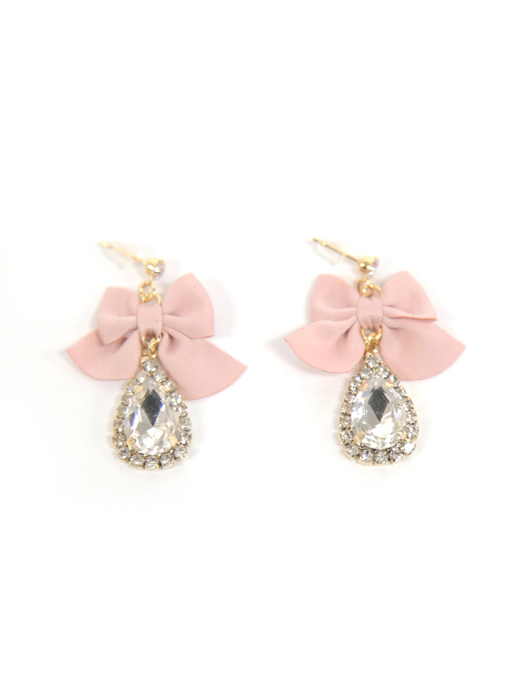 秋色リトルウッズ♡ツートン ティアドロップ ビジューピアス 