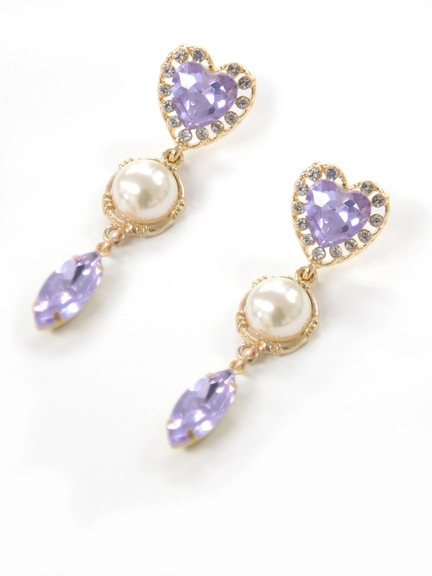 キラキラビジューピアス(ピンク)