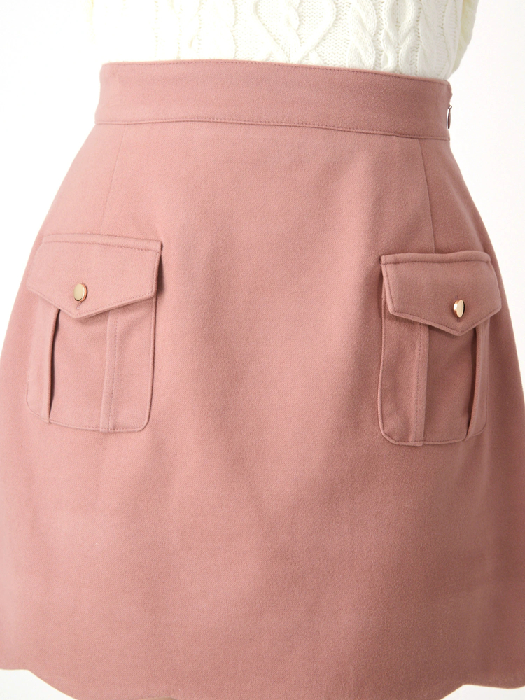 CHANEL ラップ台形スカート ショート丈ピンク 38*QC106 CHANEL ラップ台形スカート ショート丈ピンク 38*QC106 【公式通販】